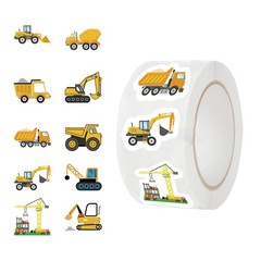 500Pcs Construction Vehicle Sticker Roll For Encourage Sticker For Labels Thank