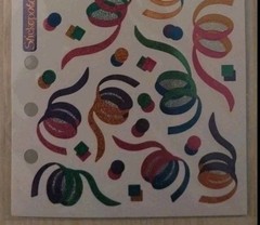 Party Confetti Swirls Metallic Rainbow Colors~Stickopotamus StIckers~Binders~NIP