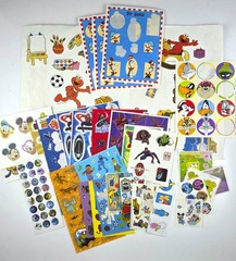 HUGE Vintage character stickers variety lot DISNEY, Looney Toons, Sesame Street