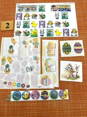 VINTAGE SCRATCH SNIFF EASTER STICKER LOT BUNNY EGG DUCK JELLYBEANS MIX OF BRANDS