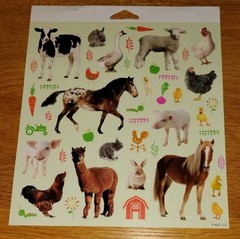 2 Farm Animals Sticker Sheets American Greetings Horse Cow Pig Lamb Duck Rabbit