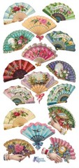 VIOLETTE STICKER – VICTORIAN FANS – 8″ x 3 3/4″ (20cm x 9.5cm)
