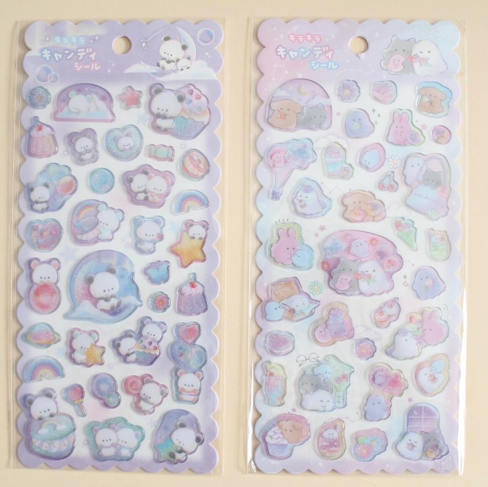 Panda Pastel and Obakenu pastel sticker set of 2 brand new