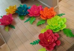 7 Handmade TROPICAL style ONLY paper flowers by ELLE..ALL LARGE FLOWERS SPECIAL