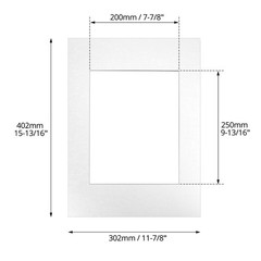 12×16 Picture Mats for 8×10 Photos, 10-Pack White Double Matboard, Bevel Cut