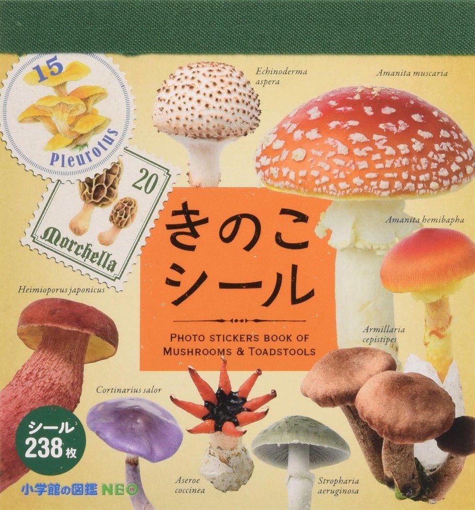 Japanese Mushrooms Stickers book 238 Stickers Shogakkan NEO Shiitake Shimeji