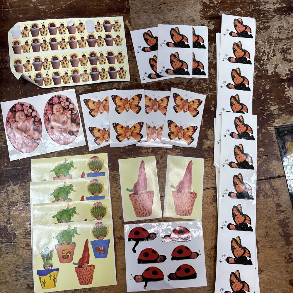 Lot 20 Sheets Anne Geddes Baby Scrapbook Stickers! Cactus Butterfly Flower
