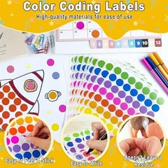4200 Pcs Colored Dot Stickers 3/4″ Round Color Coding Labels Office Classroom