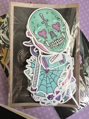 Goth Pastel Baphomet Stationery 200 Sticker Kit Vinyl Scrapbook Huge Lot