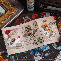 556 Pcs/48 Sheets Stickers for Scrapbooking,Scrapbook Flower Stickers for Scrapb