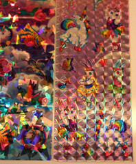 VINTAGE LOT LISA FRANK STICKER STRIP BUBBLE CRYSTAL PRISM HORSES KITTIES PUPPIES
