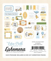 Echo Park Paper WINNIE THE POOH BABY Ephemera Die Cut Cardstock Pieces Pack