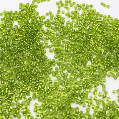 4000 pcs Light Green Glass Beads 2mm Silver Foil lined + Storage Box Jewelry