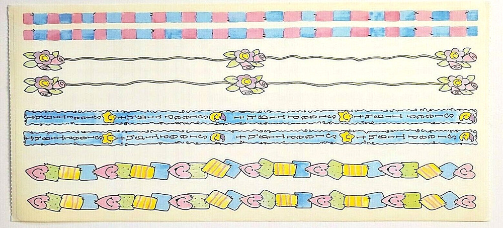 Pregnancy Borders Sleep Tight Baby RETIRED RARE Sandylion Stickers *yellow edge