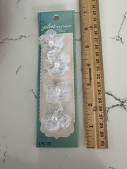 Jolee’s Boutique Embellishments Pk of 4 Lace Mini Flowers Scrapbooking Crafts