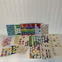 Vintage Sticker Sheets Used Mixed Lot Loose Sheets AS IS