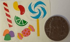 COLORFUL CANDY Stickers(12pc) Mrs.Grossman’s….Lollipops…Jellybeans…Card Making…