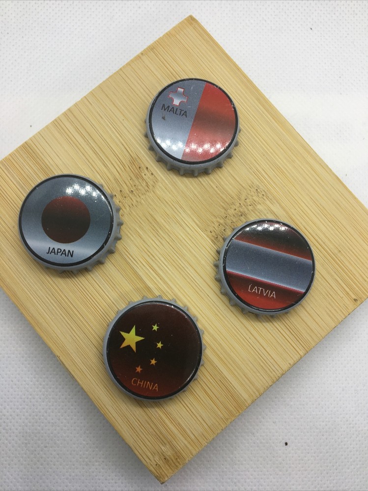 4 PC Lot Micro-Macro Brewery Bottle Caps Vintage & Vintage Inspired New 1034