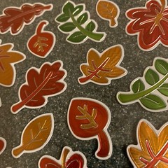 FALL PAPER CRAFTS STICKERS SHINY LEAVES FALL LEAVES FALL FOILED LEAVES 26PCS