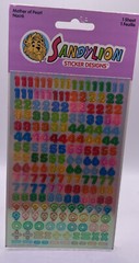 1984 Vintage Sandylion Mother of Pearl Mini numbers sticker sheet NIP 1 Sheet
