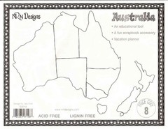 Lot of 5 NRN Designs Australia/New Zealand Map Travel Sticker Large Sheets S3019