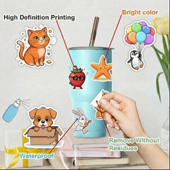 100 Fun Stickers for Kids – Waterproof Vinyl Mixed Theme Sticker Pack