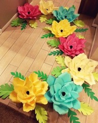 7 Handmade TROPICAL style ONLY paper flowers by ELLE..ALL LARGE FLOWERS SPECIAL
