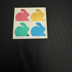 Vintage 1984 Stickers Mylar Foil Bunny Rabbit Small World Greetings 1984 NOS
