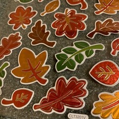 FALL PAPER CRAFTS STICKERS SHINY LEAVES FALL LEAVES FALL FOILED LEAVES 26PCS