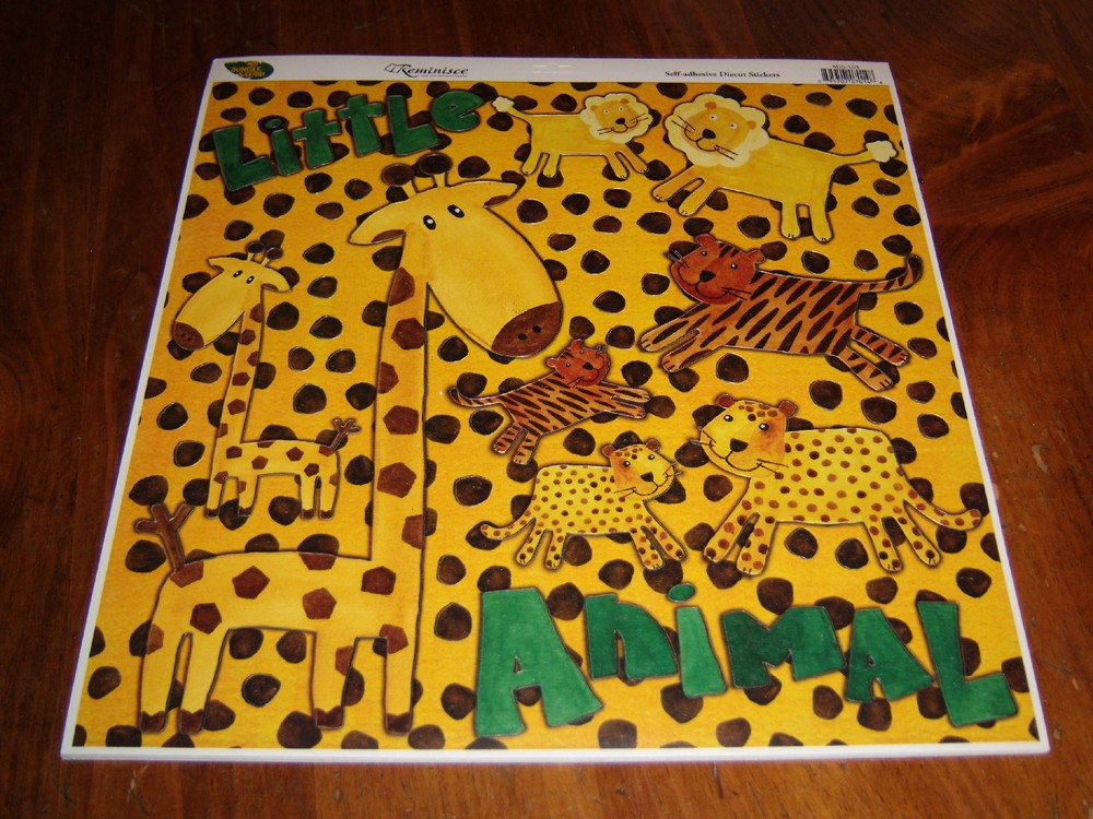 Reminisce Die Cut Icon Stickers ~ 12×12 Sheet. My Little Animal/Jungle Safari