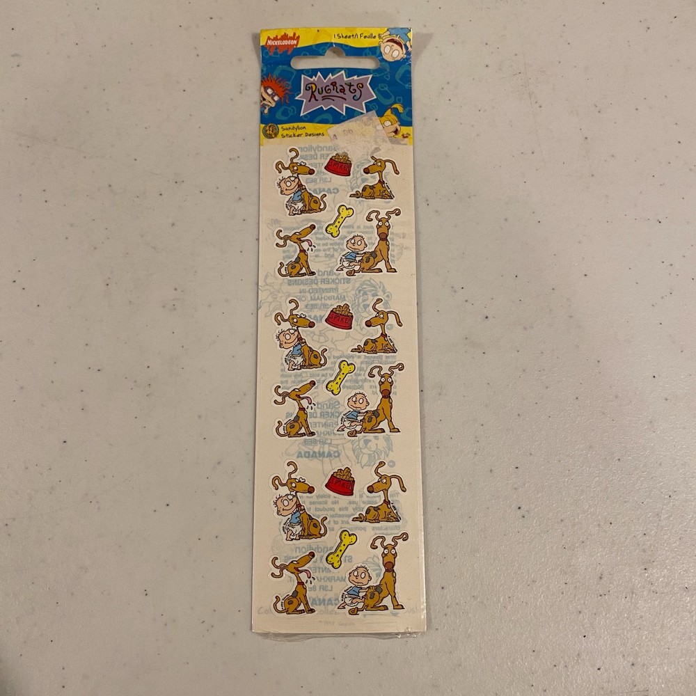 Vintage Rugrats SandyLion Sticker Designs Tommy & Spike Sheet Sealed 1997