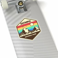 Olympic National Park Retro Sticker, National Park Sticker, National Park Gift,