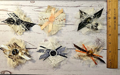 Handmade Junk Journal Embellishments Scrapbook Clusters Set Of 6