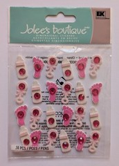 Jolee’s Baby Girl Icon Repeats Scrapbooking Stickers Bottles Rattles Footprints