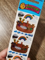 Vintage Sandylion Stickers Foil Mylar Noah’s Ark Original Package