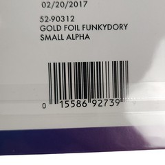 Sticko Gold Foil Funkydory Small Alphabet Stickers eksuccess 52-90312 192 Pieces