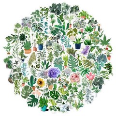 100pcs Cute Stickers, Leaf Stickers Pack, Plants leaf flower Stickers, 047