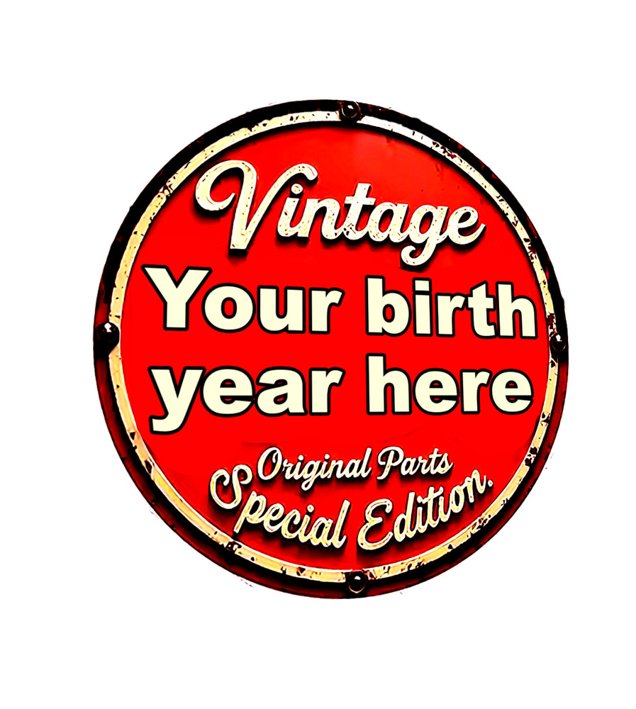 Personalized Birth Year Sticker Retro Birthday Anniversary Born On Year