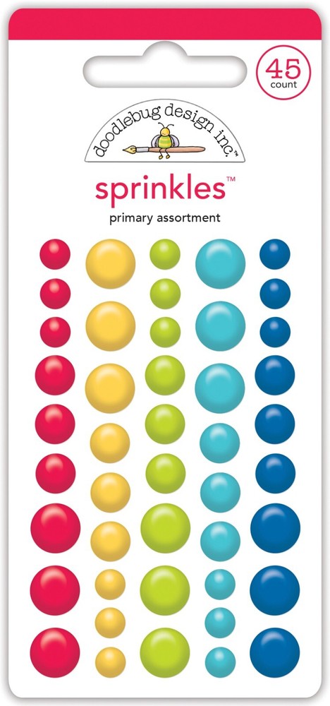 Crafts Doodlebug Sprinkles Dots Primary Colors Red Blue Green Yellow Large Small