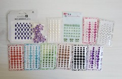 Self Adhesive Rhinestones Gems Bling 3D Stickers 12 Packets (432 individual pcs)