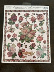 Vintage Gifted Line Stickers-Gardening & Roses 2 sheets 8 x 10