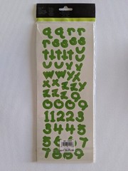 Lot of 2 Provo Craft Green Black Alphabiggies Letters Numbers Acid-Free Stickers