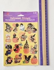 Vtg Halloween Stickers LOT American Greetings NIP Witches Ghots Pumpkins Cats