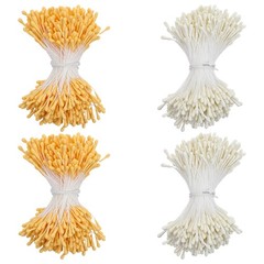 Matwsec 1600PCS Stamens for Flower Making 2mm 2.3 Inch Long, Dark Yellow