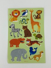 Jungle Safari Animals Stickers Sheet 13 Pcs Scrapbooking Crafts