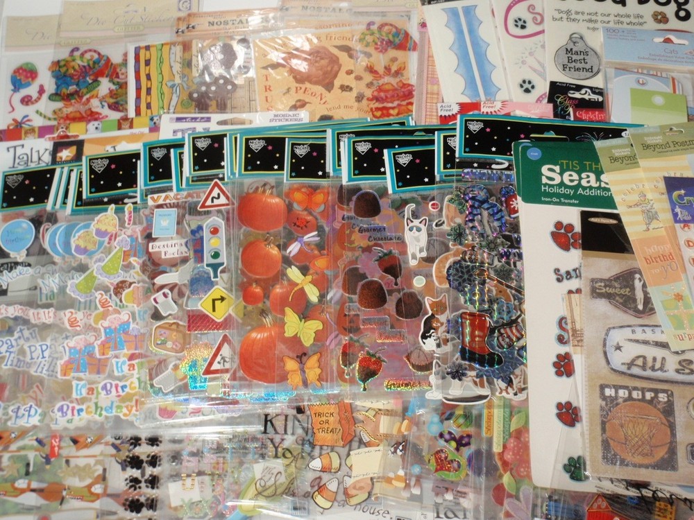 Huge Lot 100 Packs of Stickers: Nicole, Sandylion, Sticko, Rebecca Sower…