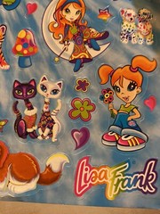 JUMBO Lisa Frank Characters Large Jumbo Sticker Sheet For 3 Ring Binder
