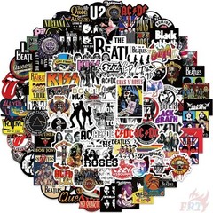 100Pcs Rock Band Stickers Rock’n’Roll DIY Decals Waterproof Series 01