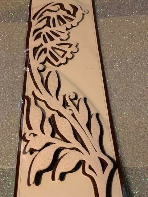 3D RECOLLECTIONS WHITE BROWN FELT FLORAL EMBELLISHMENTS 3 PCS RARE 3D #2