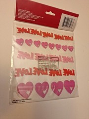 Valentine Pack Of 25 Glitter Heart Love Stickers 0579B18